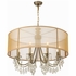 5628-AB Crystorama Hampton 8 Light Drum Shade Antique Brass Chandelier