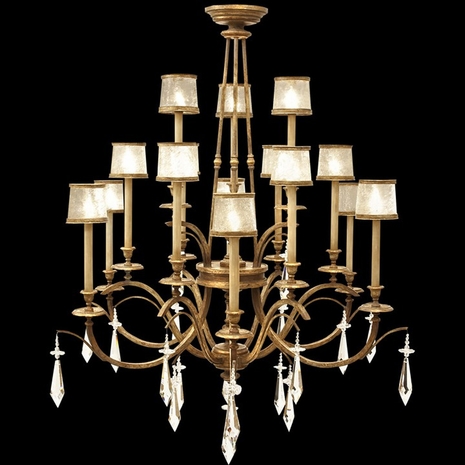 567740 Fine Art Lighting Monte Carlo 58"W Round Chandelier with Gold Finish
