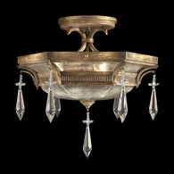 569840 Fine Art Lighting Monte Carlo 21"W Round Semi-Flush Mount with Gold Finish