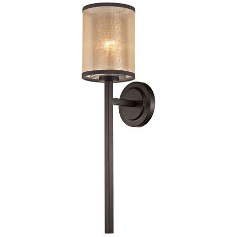 57023/1 ELK Lighting Diffusion 1-Light Wall Lamp In Oiled Bronze With Organza And Mercury Glass