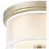 57035/2 ELK Lighting Diffusion 2-Light Flush Mount In Aged Silver With Frosted Glass Inside Silver Organza Shade