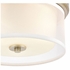 57035/2 ELK Lighting Diffusion 2-Light Flush Mount In Aged Silver With Frosted Glass Inside Silver Organza Shade