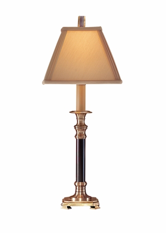 579 Wildwood Lamps Oxblood and Brass Lamp with Cast Brass-Hand Finished