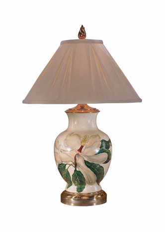 5805 Wildwood Lamps Magnificent Magnolia Lamp with Hand Painted Kutani Crackleware Signature Collection-Minehiko Asano