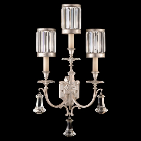 583150-2ST Fine Art Lamps 3 Light Eaton Place 31" Sconce with Silver Finish