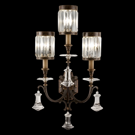 583150ST Fine Art Lamps 3 Light Eaton Place 31" Sconce with Bronze Finish