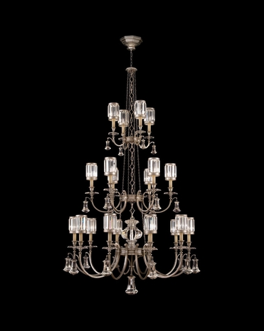 584840-2ST Fine Art Lamps Eaton Place Silver 90 inch 20 Light Chandelier
