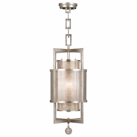 590040-2ST Fine Art Lamps 1 Light Singapore Moderne 13" Round Pendant with Silver Finish