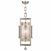 590040-2ST Fine Art Lamps 1 Light Singapore Moderne 13" Round Pendant with Silver Finish