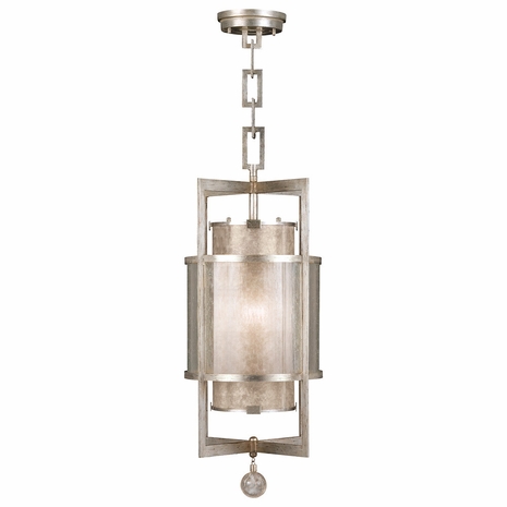 590040-2ST Fine Art Lamps 1 Light Singapore Moderne 13" Round Pendant with Silver Finish