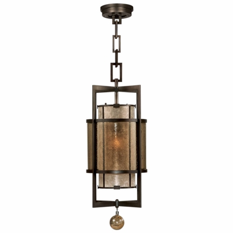 590040ST Fine Art Lamps 1 Light Singapore Moderne 13" Round Pendant with Bronze Finish