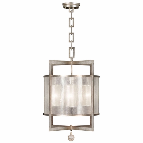 591140-2ST Fine Art Lamps 4 Light Singapore Moderne 22" Round Pendant with Silver Finish