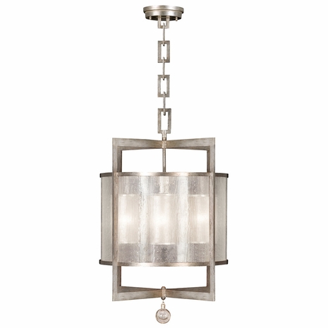 591140-2ST Fine Art Lamps 4 Light Singapore Moderne 22" Round Pendant with Silver Finish