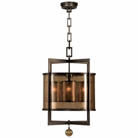 591140ST Fine Art Lamps 4 Light Singapore Moderne 22" Round Pendant with Bronze Finish
