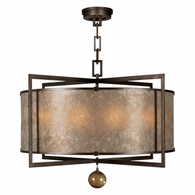 591540 Fine Art Lighting Singapore Moderne 40"W Round Pendant with Bronze Finish