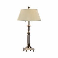 593 Wildwood Solid Brass Antique Patina Octagon Candlestick Lamp