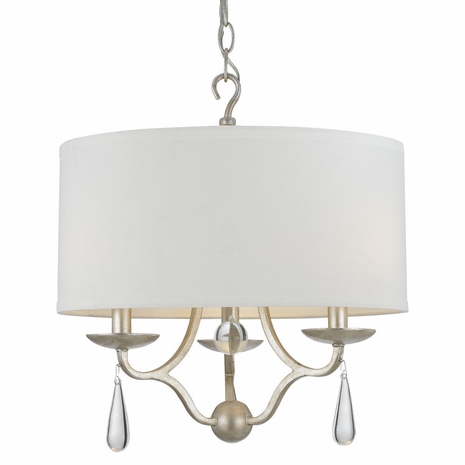5973-SL Crystorama Manning 3 Light Silver Leaf Chandelier