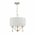 5973-SL Crystorama Manning 3 Light Silver Leaf Chandelier