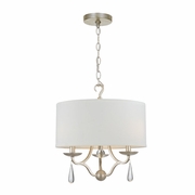 5973-SL Crystorama Manning 3 Light Silver Leaf Chandelier