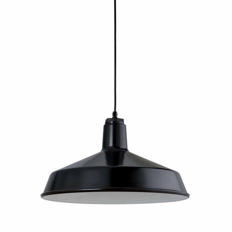 5DRS16MBK-BC Troy Lighting Ezra 1Lt Pendant with Gloss Black Finish