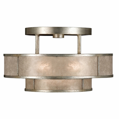 600940-2 Fine Art Lighting Singapore Moderne 24"W Round Semi-Flush Mount with Silver Finish