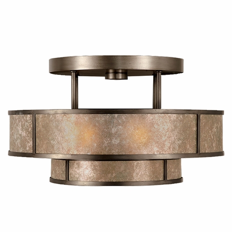 600940 Fine Art Lighting Singapore Moderne 24"W Round Semi-Flush Mount with Bronze Finish