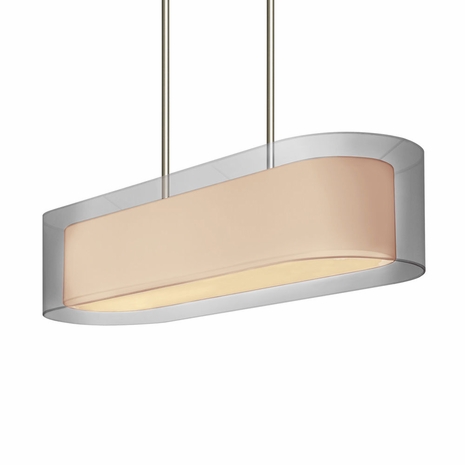 6023.13 Sonneman Puri Contemporary Racetrack Pendant with Satin Nickel Finish