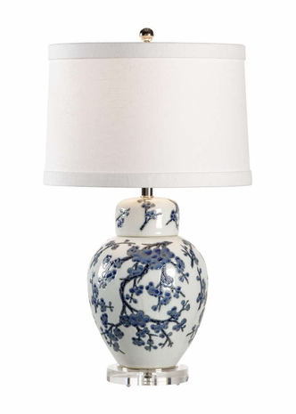 60319 Wildwood Lamps Blue White Jar Lamp