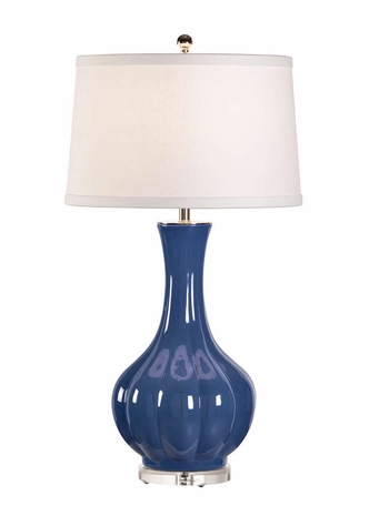 60325 Wildwood Ceramic/Acrylic Blue Glaze Lapiz Lamp