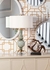 60459 Wildwood 28in. Art Glass Belle Mont Lamp with Silkette Shade and Gray/Clear Finish