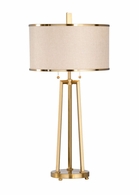 60464 Wildwood 33in. Brass Murphy Lamp with Linen Shade and Antique Brass Finish