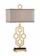 60465 Wildwood 32in. Iron Easton Lamp with Silkette Shade and Gold Leaf/Black Finish