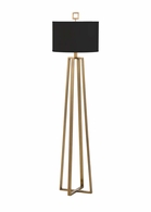 60523-2 Wildwood 56in. Brass Colson Floor Lamp with Paper Shade and Antique Brass Finish