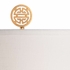 60531 Wildwood 32in. Ceramic Chan Lamp with Linen Shade and Slate Gray Crackle Glaze/Gold Leaf Finish