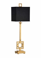 60547 Wildwood 35.5in. Iron Bangle Lamp with Woven Raffia Shade and Antique Gold Leaf Finish
