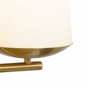 60587 Wildwood 30in. Steel/Glass Geminate Lamp with Glass Shade and Antique Brass/Matte White Finish