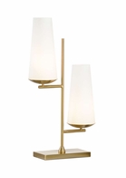60587 Wildwood 30in. Steel/Glass Geminate Lamp with Glass Shade and Antique Brass/Matte White Finish
