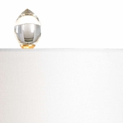 60628 Wildwood 30in. Porcelain Tori Lamp - Blue with Linen Shade and Blue Glaze/Gold Leaf Finish
