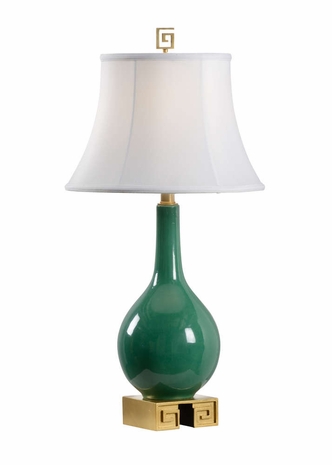 60642 Wildwood Porcelain Green Glaze Tang Lamp - Green