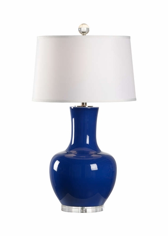 60684 Wildwood Porcelain Sapphire Glaze Yubi Lamp - Sapphire