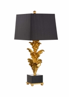 60719 Wildwood 38.5in. Composite Mar-A-Lago Lamp with Silkette Shade and Antique Gold Leaf/Black Finish