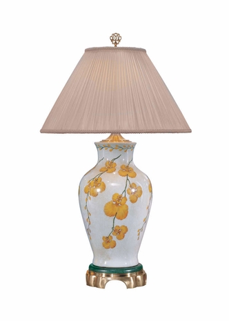 6075 Wildwood Lamps Perfect Orchids with Hand Painted Crackle Porcelain