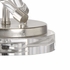 60766 Wildwood 34in. Acrylic Trifecta Lamp with Linen Shade and Clear/Antique Silver Leaf Finish