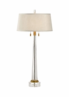 60783 Wildwood 36.5in. Glass J. Graham Lamp with Linen Shade and Clear Finish