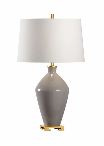 60791 Wildwood Ceramic Gray Glaze Lona Lamp - Gray