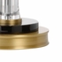 60797 Wildwood 33.5in. Crystal Fiji Lamp with Linen Shade and Clear/Antique Brass Finish