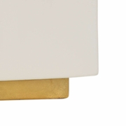 60800 Wildwood 32.5in. Ceramic Palmer Lamp - Snow with Silkette Shade and Snow Glaze/Antique Gold Leaf Finish