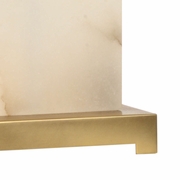 60880 Wildwood 29.5in. Alabaster Parker Lamp with Linen Shade and Natural White/Antique Finish