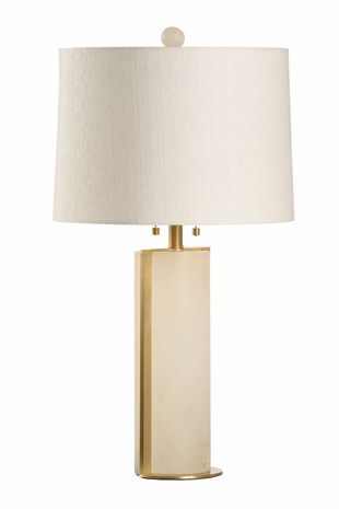 60896 Wildwood Alabaster/Brass Natural White/Antique Duncan Lamp