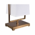 60899 Wildwood 21in. Iron Belle Meade Lamp with Linen Shade and Antique Brass Finish